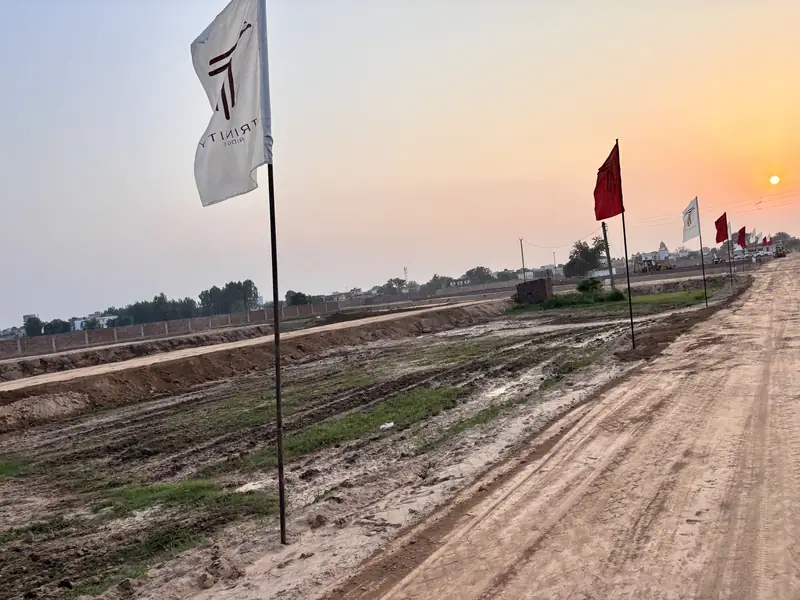 Internal road with flags — The Ridge project collection